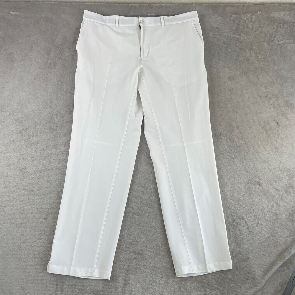 Nike Flex Hybrid Pants Men 38x32 White Performance Golf Straight Fit Vents